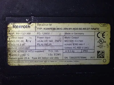 Used REXROTH KSM01.2B061C35NM1HG0SENND7NNFW Servo Motors | HGR 24 #730842