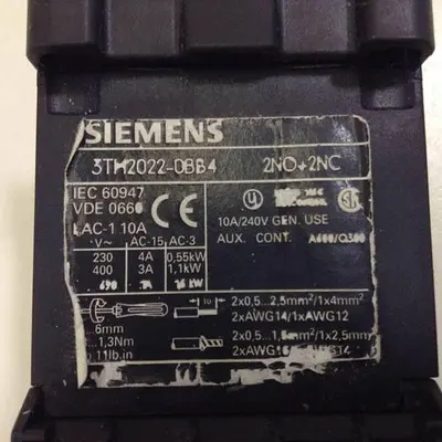 USED SIEMENS 3TH2 022-0BB4
