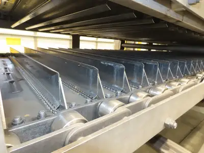 FEC Sanitary Food Grade Granulator 30" Apron Feeder Stainless Conveyor Surge Bin