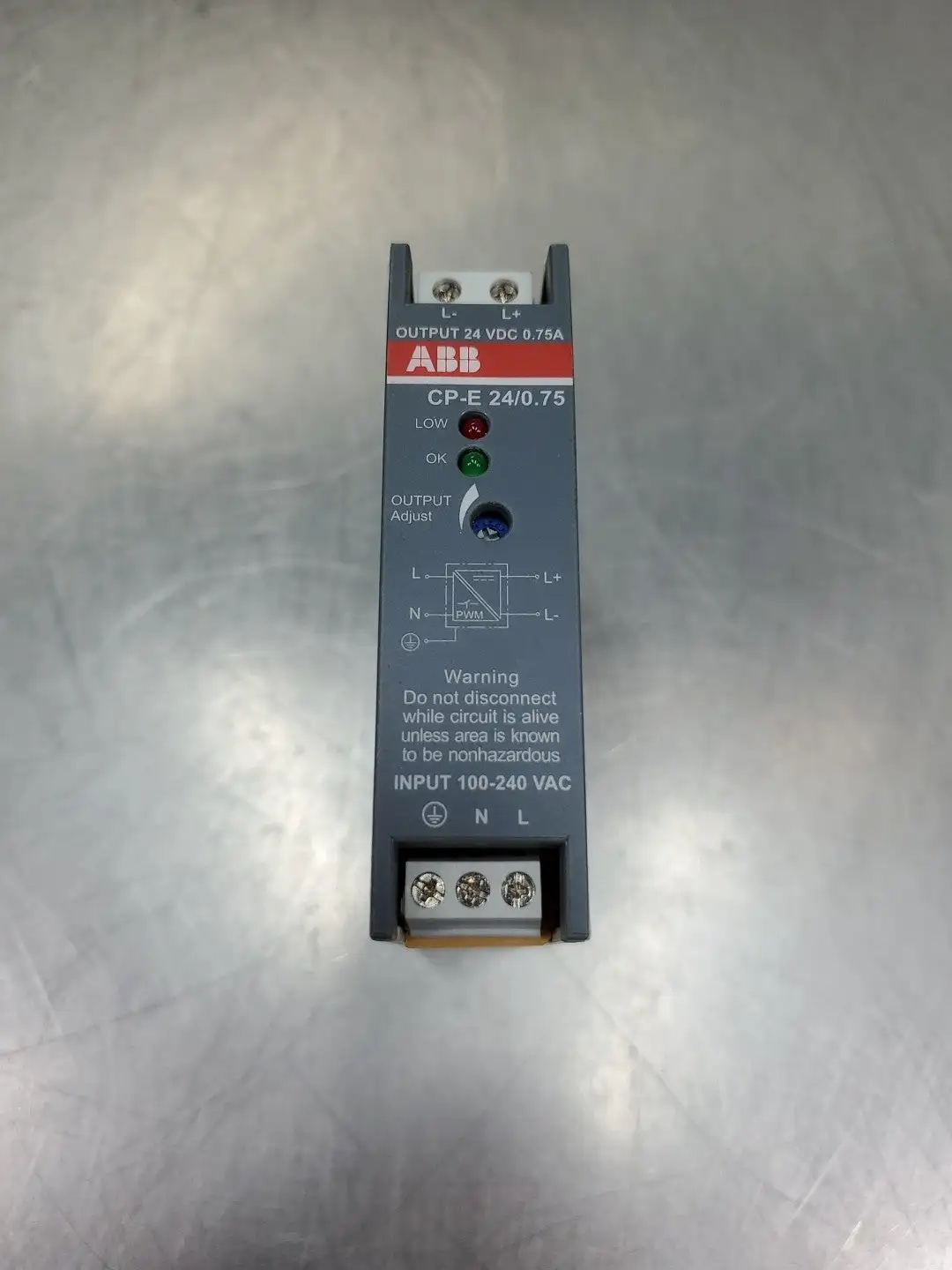 USED ABB CP-E 24/0.75 Switch Mode Power Supply, (1SVR427030R0000), 24VDC