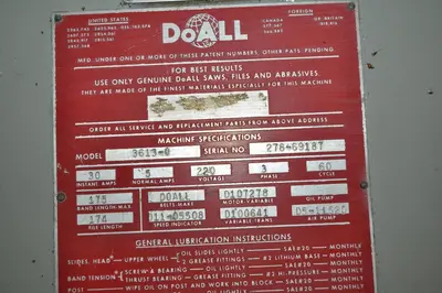 USED DOALL 36B-O