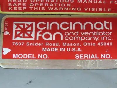 Used CINCINNATI FAN _UNKNOWN_ Centrifugal Blowers Indiana US | Arrow Industrial #1366429