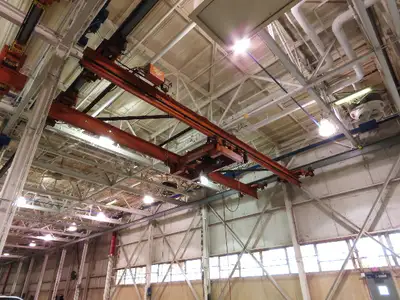 Cleveland Tramrail 11 Ton Double Girder Underhung Bridge Crane 34' 10" Span