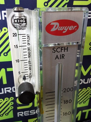 DWYER RMC-103-SSV AIR FLOWMETER WITH KING INSTRUMENT FLOAT METER
