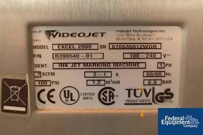 USED Videojet Video Jet Coder, Model 2000