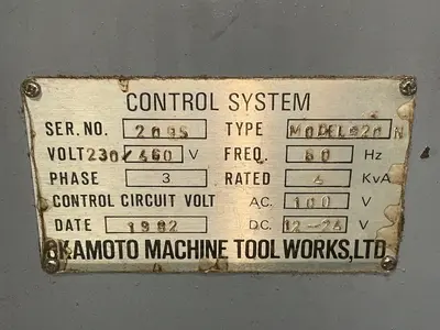 Used 1982 OKAMOTO MODEL820N Reciprocating Surface Grinders Ohio US | HGR 24 #1545400