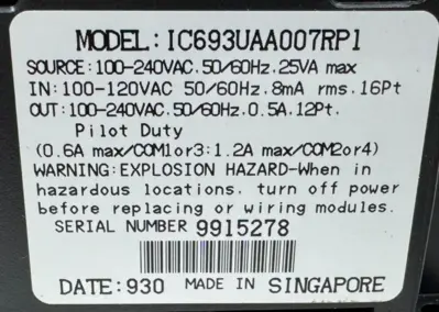 NEW GE FANUC IC693UAA007