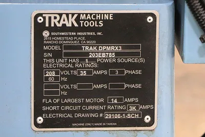 2020 SOUTHWESTERN TRAK TRAK DPM RX3 MILLERS, VERTICAL/UNIVERSAL, N/C & CNC | Prime Machinery (21)