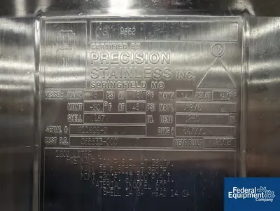 USED Precision 1,200 Liter DCI Reactor, Hastelloy C276, 45/150#