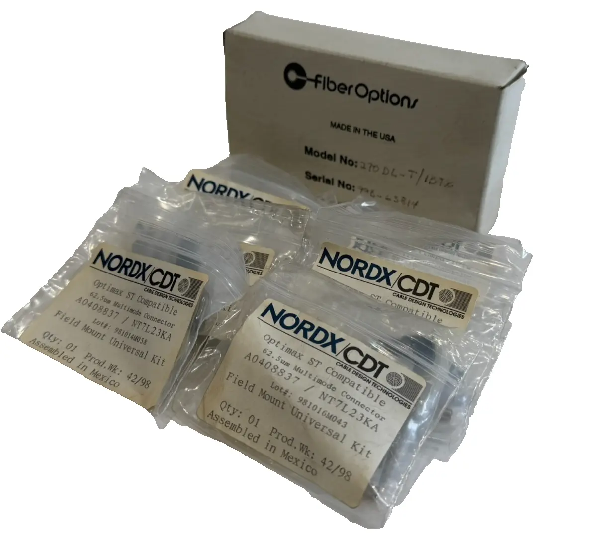 NEW LOT OF 6 NORDX/CDT FIBER OPTIONS A0408837 CONNECTOR KIT