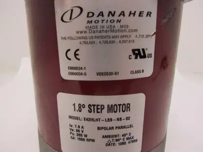 Danaher Motion E41HCLA-LNK-NS-01 1.8° Step Motor 5.3A 65V 172W 1500 RPM