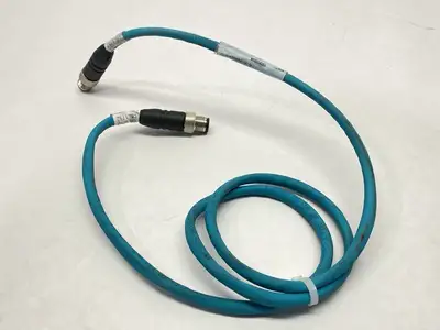 USED LUMBERG AUTOMATION SHIELDED DOUBLE ENDED CORDSET M12 MALE 4-PIN