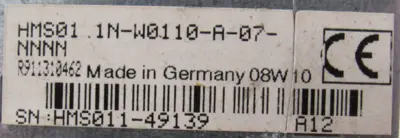 REFURBISHED REXROTH HMS01.1N-W0110-A-07-NNNN SERVO DRIVE R911310462