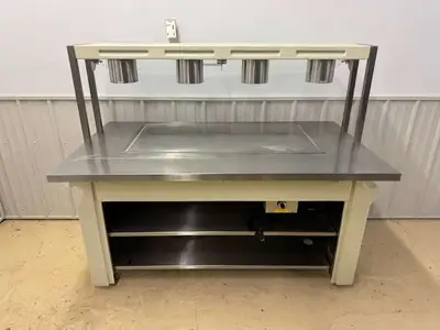 Used Galley Used Galley 69" Heated Top Buffet Table with Fold Down Shelves 120V 1380W Steam Tables (Food) Illinois US | Falcon Restaurant Supply #1375050