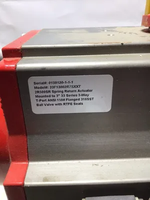 Triad Controls 33F13002R7SXXT 3” air actuated valve