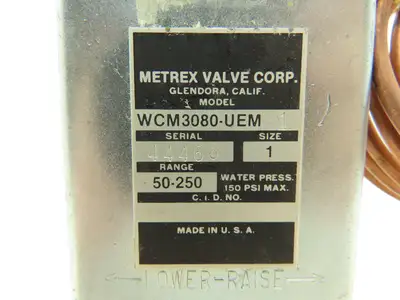 Metrex WCM3080-UEM 1" Water Regulating Valve 50-250 PSI Brass/Bronze