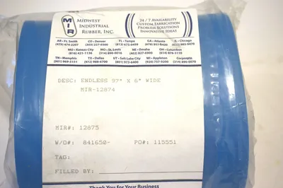 NEW MIDWEST INDUSTRIAL RUBBER 12875 CONVEYER BELT