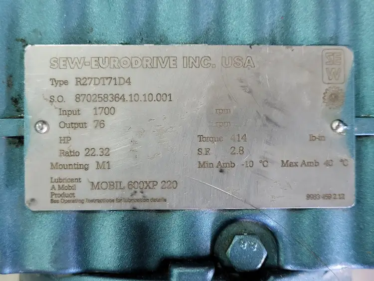 Used SEW-EURODRIVE R24DT71D4 Motors (misc) British Columbia CA | Lenmark #246417