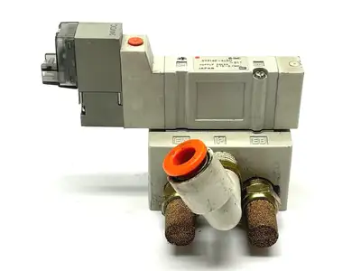 SY3140-5LOU-01T | SMC  Solenoid Valve w/ SY3000-27-1 Manifold Base - Used