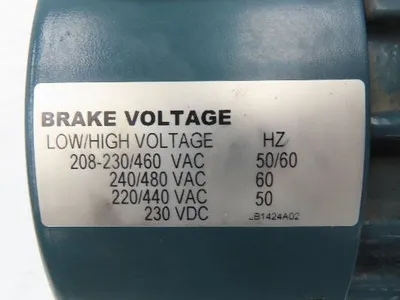 Baldor Reliance 75J034W044G1 Brake Motor 1Hp 1725 RPM 230/460VAC 3PH 143TC