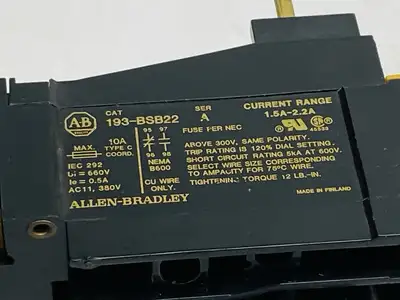 193-BSB22 | Allen Bradley  Ser A Overload Relay 1.5A-2.2A - Used