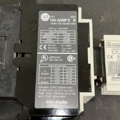 USED Allen Bradley 100-A30N*3