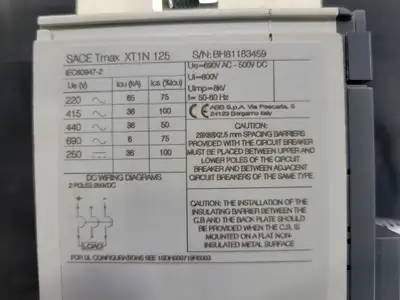 Used ABB XT1N125 Switchgears British Columbia CA | Lenmark #242165