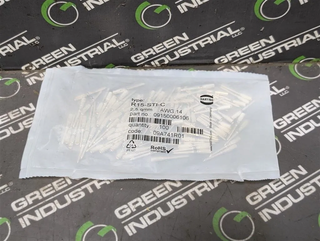 Bag of 100 Harting 09150006106 Crimp Connectors R15-STI-C New