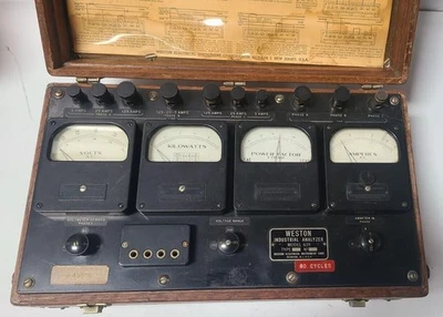 Vintage! Weston Electrical Volts Amperes Meter No. 639 Steam Punk Kilowatts