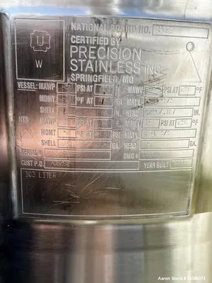Precision Stainless Industrial Used 316L SS Jacketed Tank