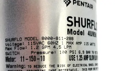 NEW SHURFLO PENTAIR 8000811288 DIAPHRAM PUMP 4UN56