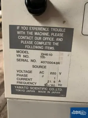 USED Yamato Scientific Yamato DH62 Programmable Convection Oven