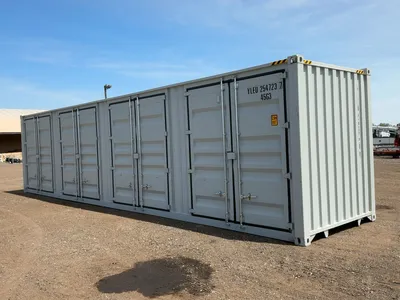 2026 40’L x 8’W x 9’ 6”T High Cube Shipping/Ground Container, swing doors on one end and four sets o...
