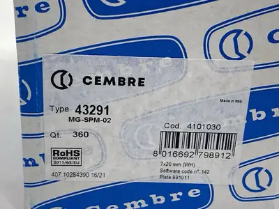 43291,MG-SPM-02 | Cembre 43291 Terminal Marker Tags MG-SPM-02 PKG OF 360 - New Other