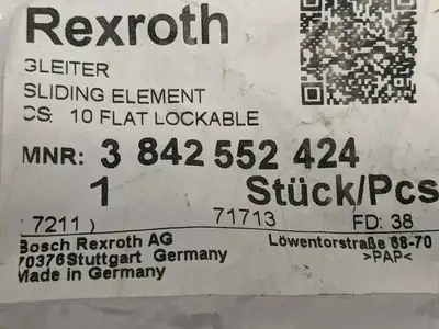 New | in-Stock BOSCH REXROTH SLIDING ELEMENT 10 FLAT LOCKABLE Bearings Michigan US | Maverick Industrial Sales #1091693