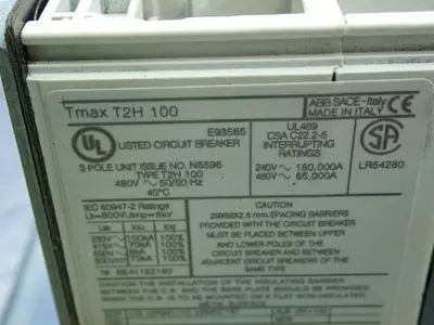 Used ABB TMAXT2H100 Circuit Breakers Ohio US | HGR 24 #1148151