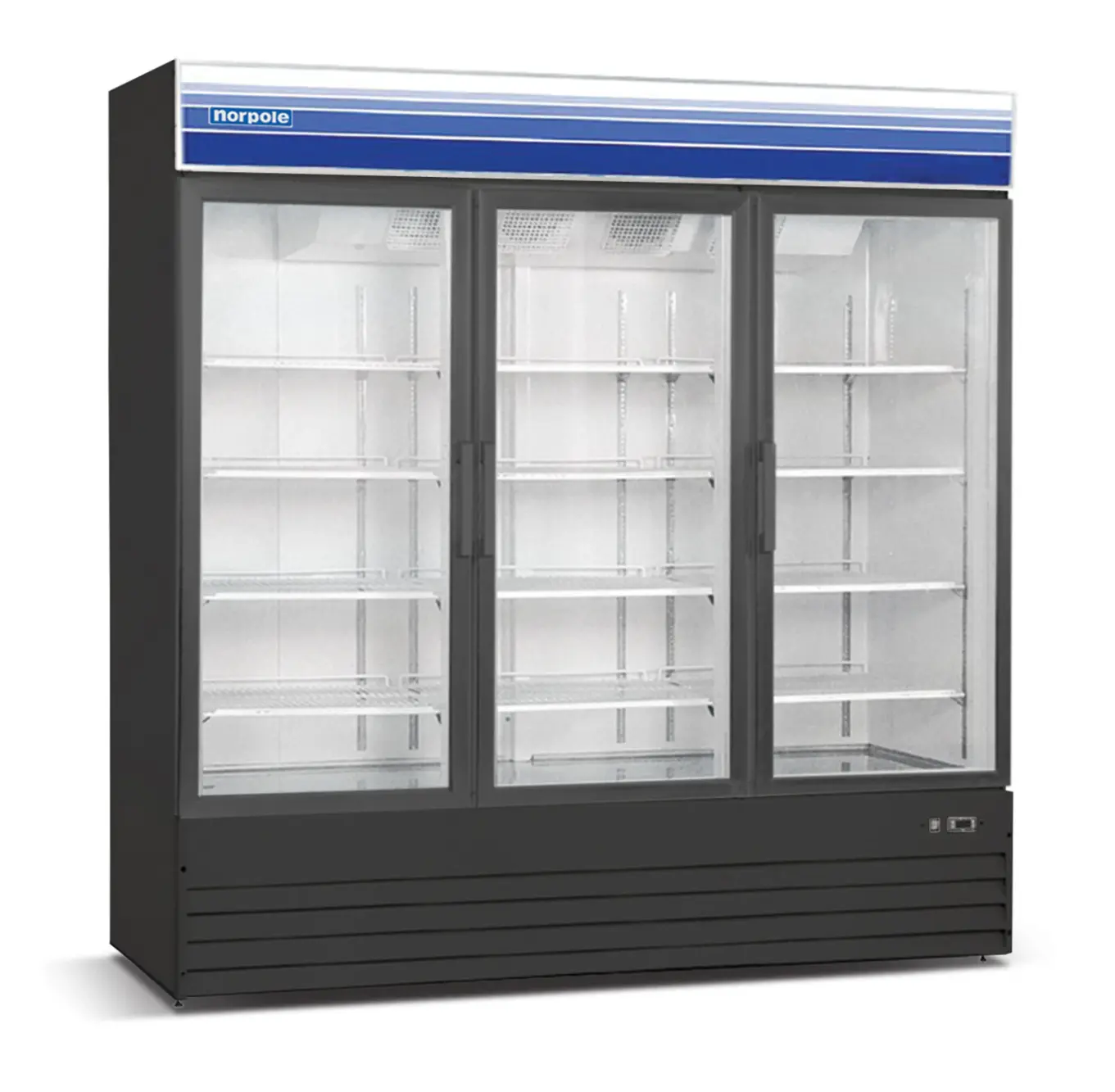 Magic Chef 78 IN. W 53 CU. FT. 3-DOOR COMMERCIAL FREEZERLESS REFRIGERATOR IN BLACK