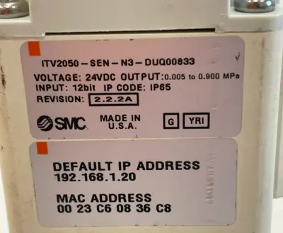 NEW SMC ITV2050-SEN-N3-DUX02357 PNEUMATIC REGULATOR ITV2050SENN3DUX02357