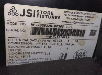 1-0529 JSI RBS032H 24” Self Contained Refrigerated Produce Display Cooler Case