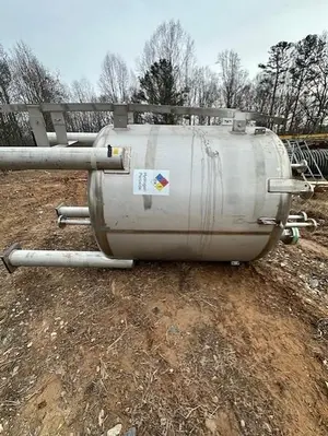 Tank, 1,739 Gallon, 316 Stainless Steel, Vertical, Dish Top & Bottom, #5991698