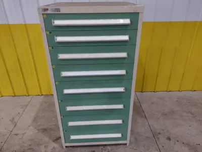 8 DRAWER VIDMAR INDUSTRIAL STORAGE CABINET 30" X 27.5" X 59": STOCK #21549 (6 AVAILABLE)