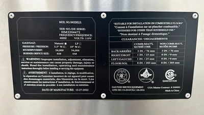 171-0062 Natural Gas Convection Oven