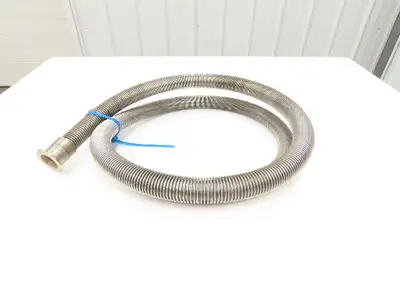 Stainless Steel Flexible Vacuum Hose 1"ID x 98"L 1.5" Flanged Ends ISO-KF NW40