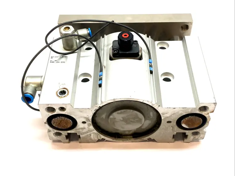 Used SMC COMPACT GUIDED CYLINDER  W/ M9 SENSORS Pneumatic Cylinders | Maverick Industrial Sales #1105848