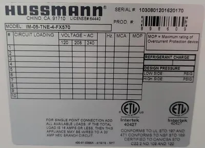 USED HUSSMAN IM-05-TNE-4-FX570
