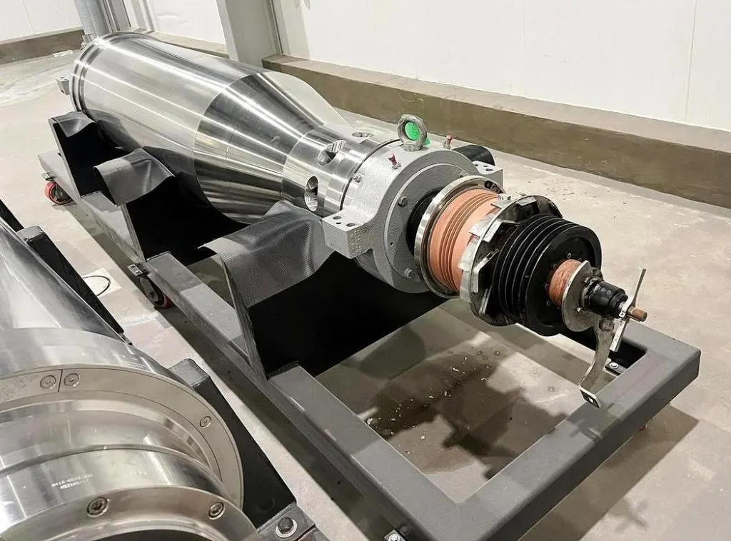(2) GEA Westfalia ProteinMaster CF 6000 sanitary tricanter rotating assemblies, 316SS.