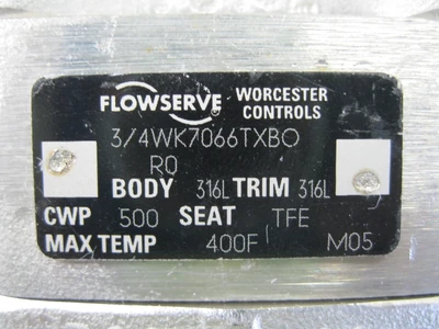 USED Flowserve 3/4 WK7066TXBO