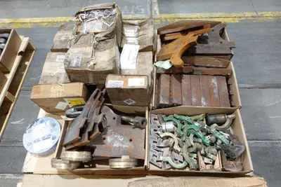 6 PALLETS OF ASSORTED STEEL CONVEYOR, PUMP, AND VALVE REPLACEMENT PARTS