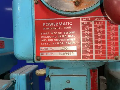 Used POWERMATIC 1200 Heavy Duty & Sensitive Single Spindle Drills Ohio US | HGR 24 #1506569