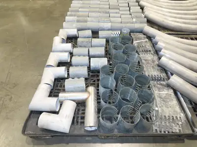 Nucon 3.5" Pipe Pneumatic Dry Material Conveying 90°Elbows Morris Couplings 4"OD